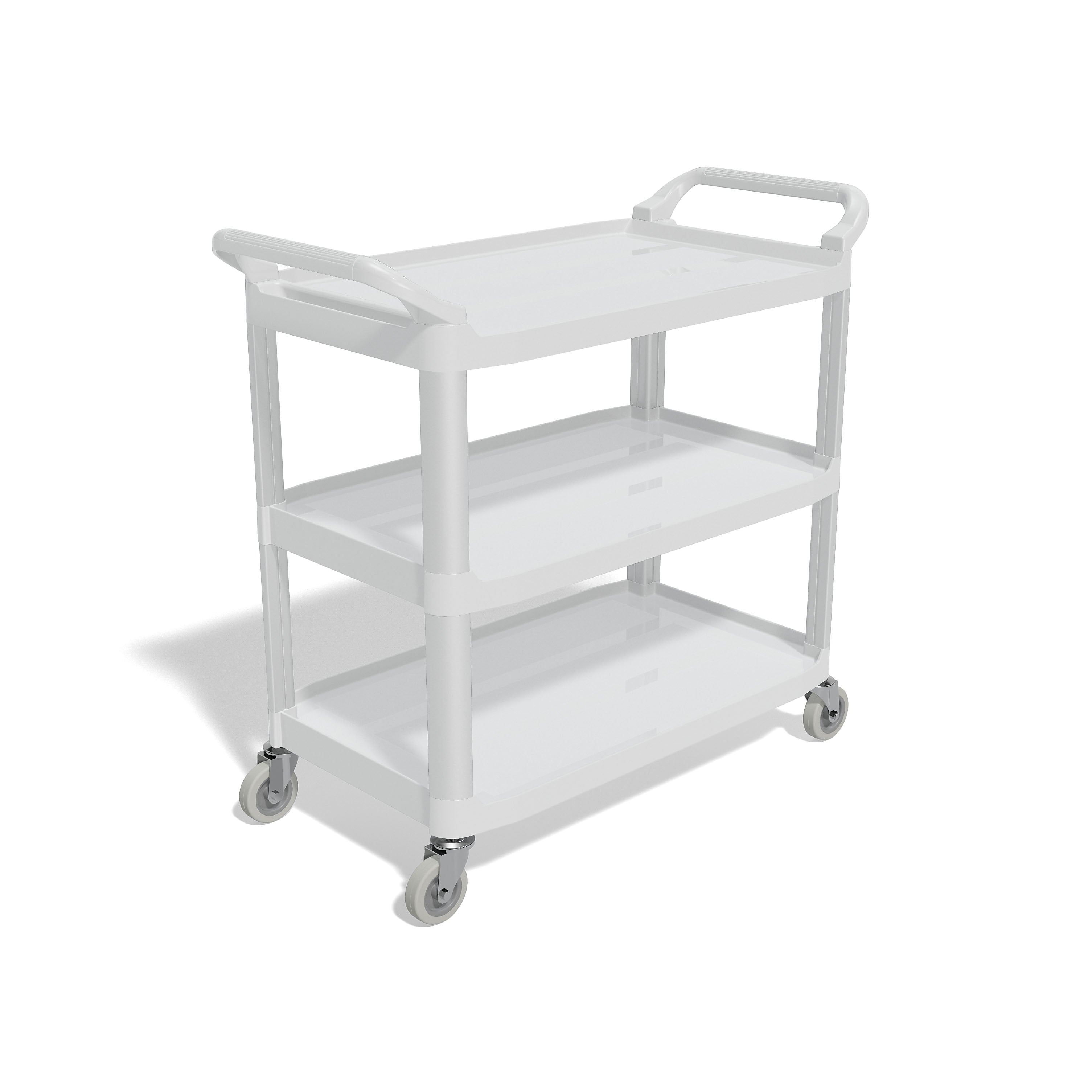 Staples 3-Shelf Polypropylene Mobile Utility Cart with Swivel Wheels, Gray (61257)
