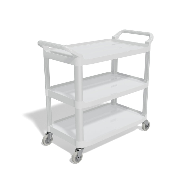 Staples 3-Shelf Polypropylene Mobile Utility Cart with Swivel Wheels, Gray (61257)