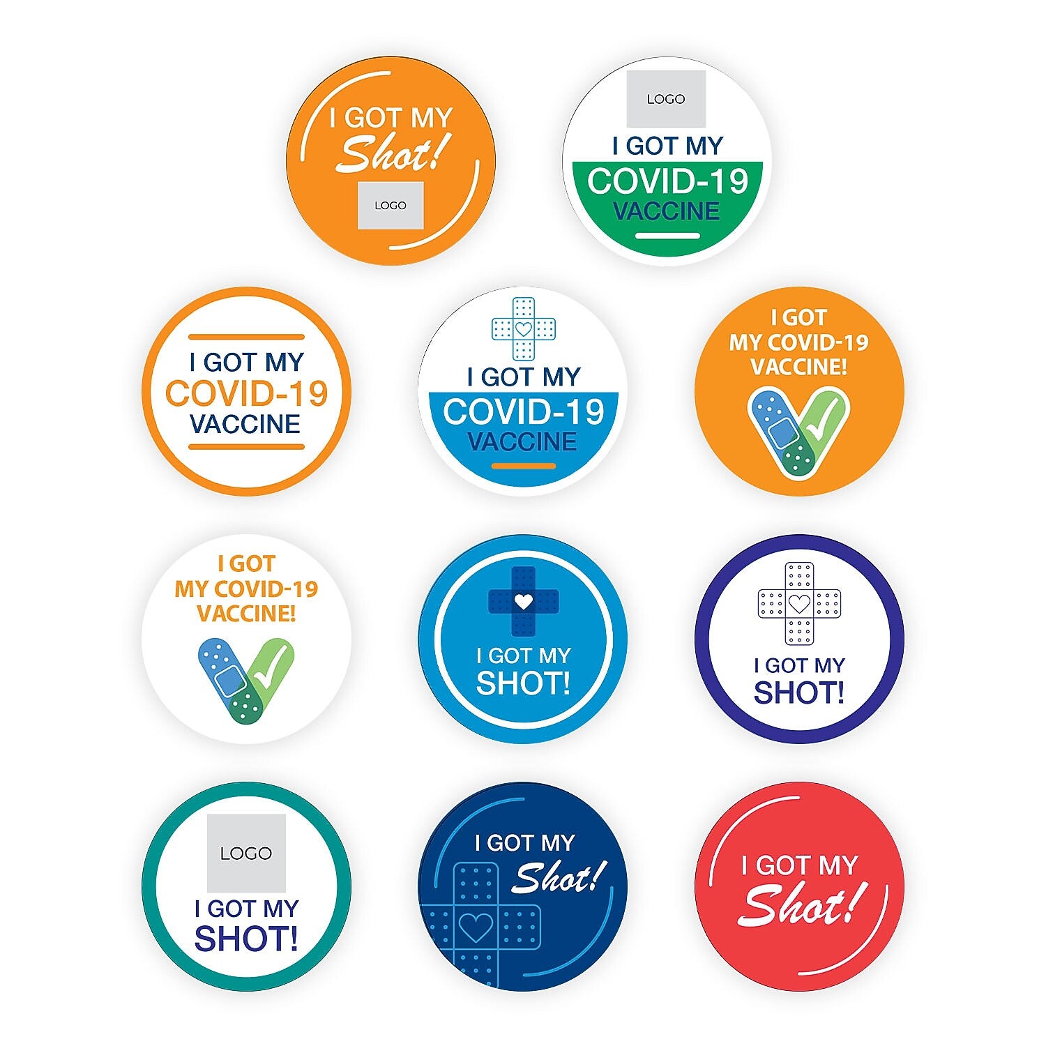 Full Color Advertising Label, Circle, 1-1/2", white gloss, Qty 250
