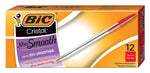 BIC Cristal Ballpoint Pens, Medium Point, Red Ink, Dozen (10128/MS11RD)