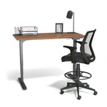 Staples Essentials Fabric Drafting Stool with Backrest and Footrest, Black (UN59384)