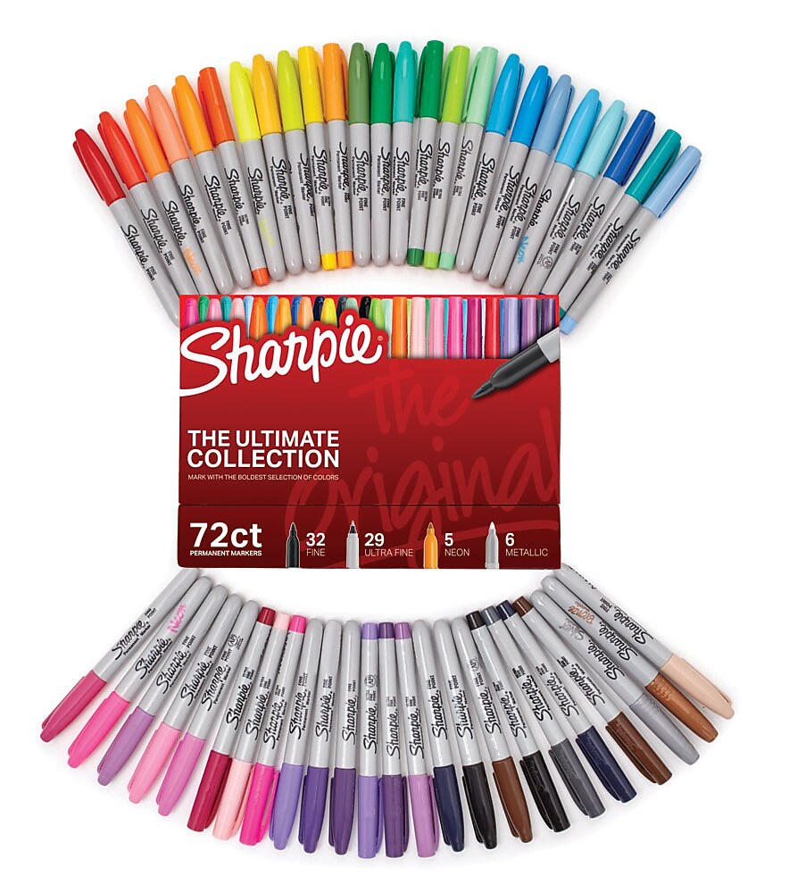 Sharpie The Ultimate Collection Permanent Markers, Assorted Tips, Assorted Colors, 72/Pack (1983254)