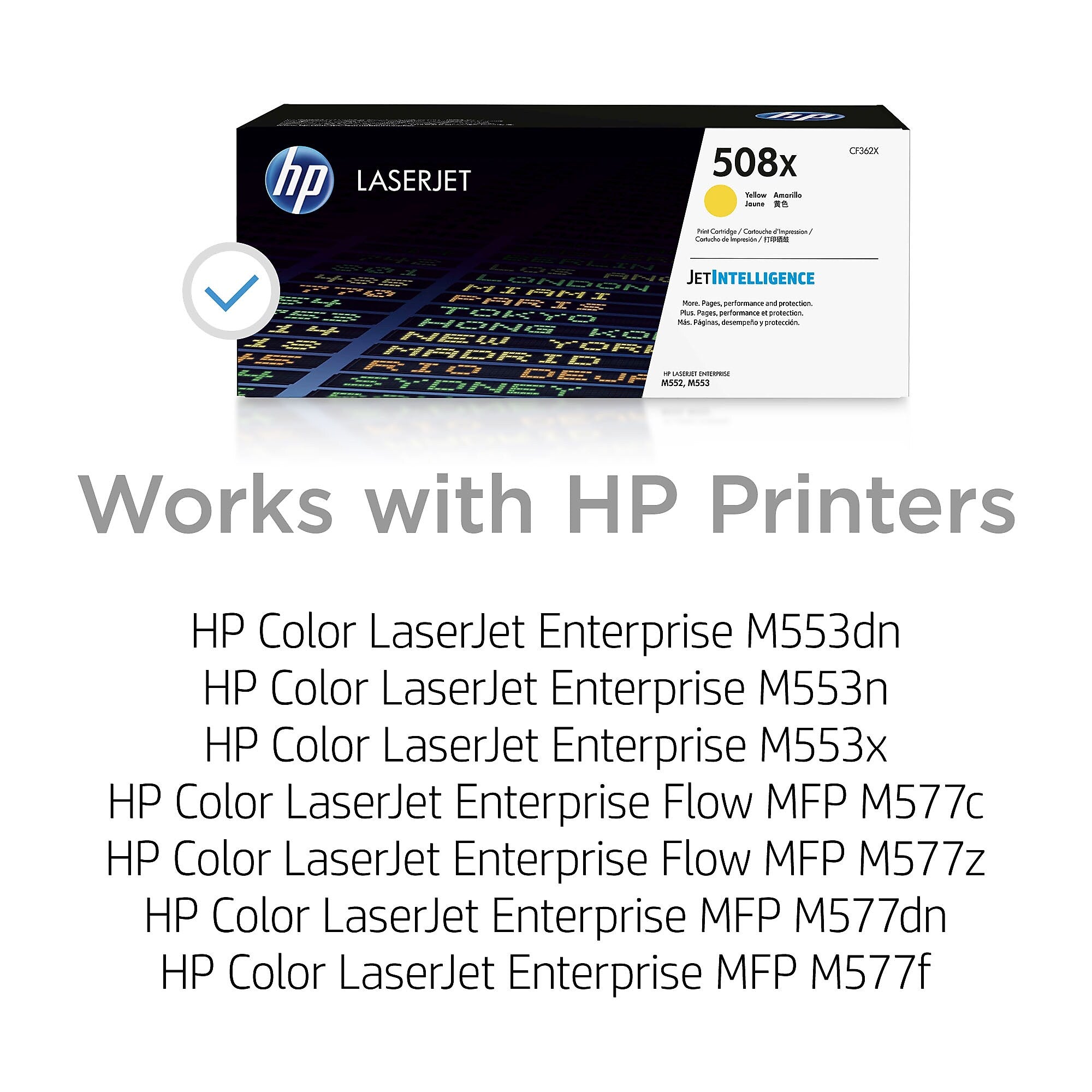 HP 508X Yellow High Yield Toner Cartridge, Prints Up to 9,500 Pages (CF362X)