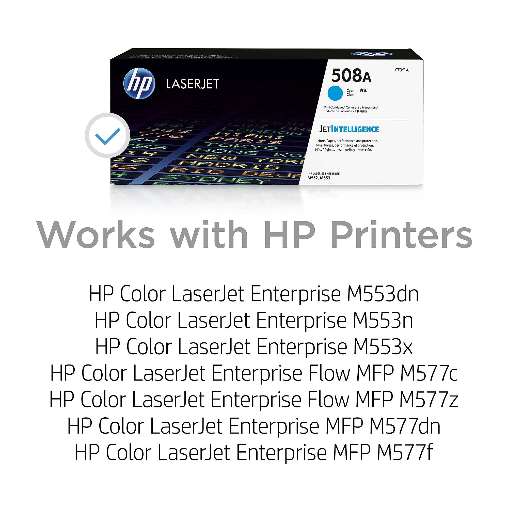 HP 508A Cyan Standard Yield Toner Cartridge, Prints Up to 5,000 Pages (CF361A)