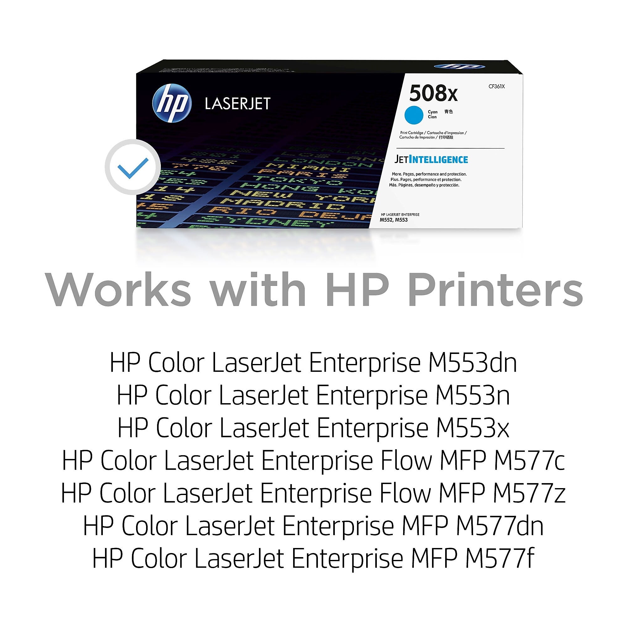 HP 508X Cyan High Yield Toner Cartridge, Prints Up to 9,500 Pages (CF361X)