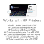 HP 508X Black High Yield Toner Cartridge, Prints Up to 12,500 Pages (CF360X)