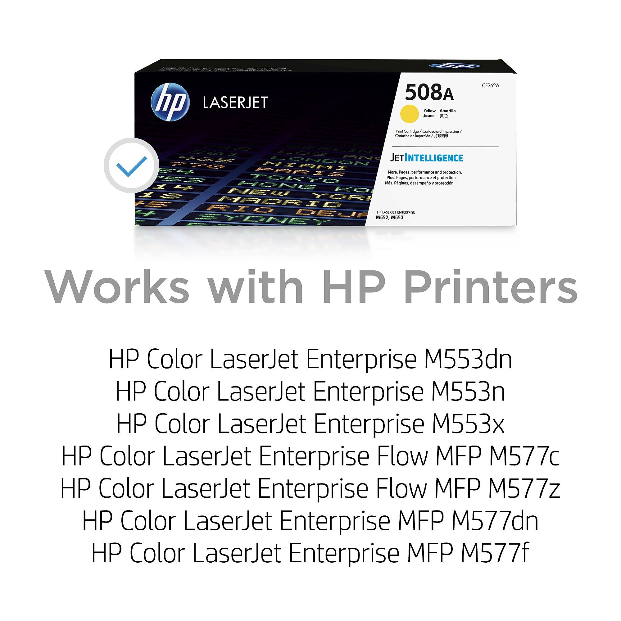 HP 508A Yellow Standard Yield Toner Cartridge, Prints Up to 5,000 Pages (CF362A)