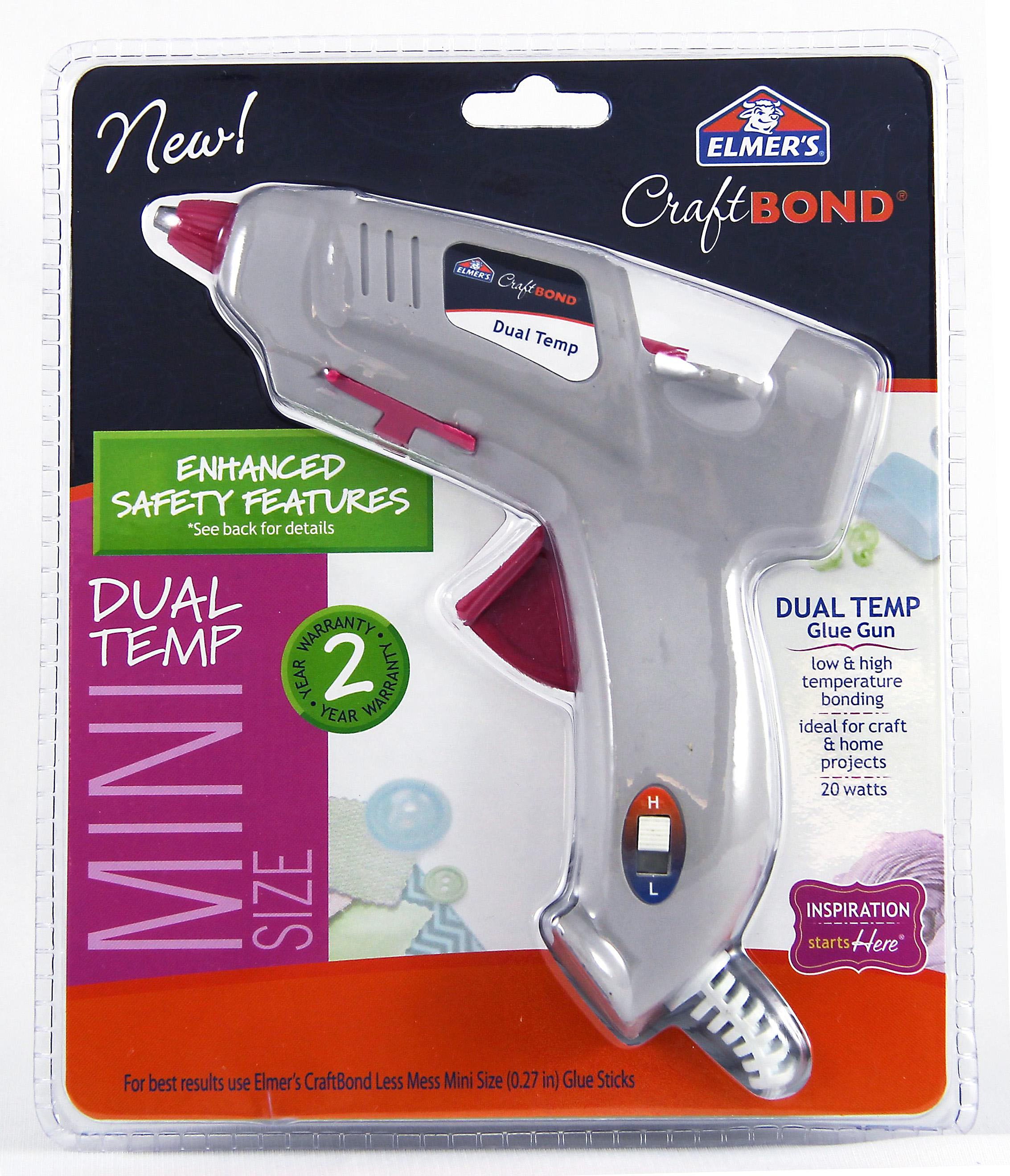 Elmer's CraftBond Dual-Temp Mini Hot Glue Gun, Gray (E6049)