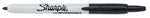 Sharpie Retractable Permanent Marker, Fine Tip, Black, 12/Pack (32701)