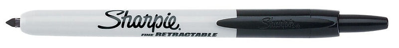 Sharpie Retractable Permanent Marker, Fine Tip, Black, 12/Pack (32701)