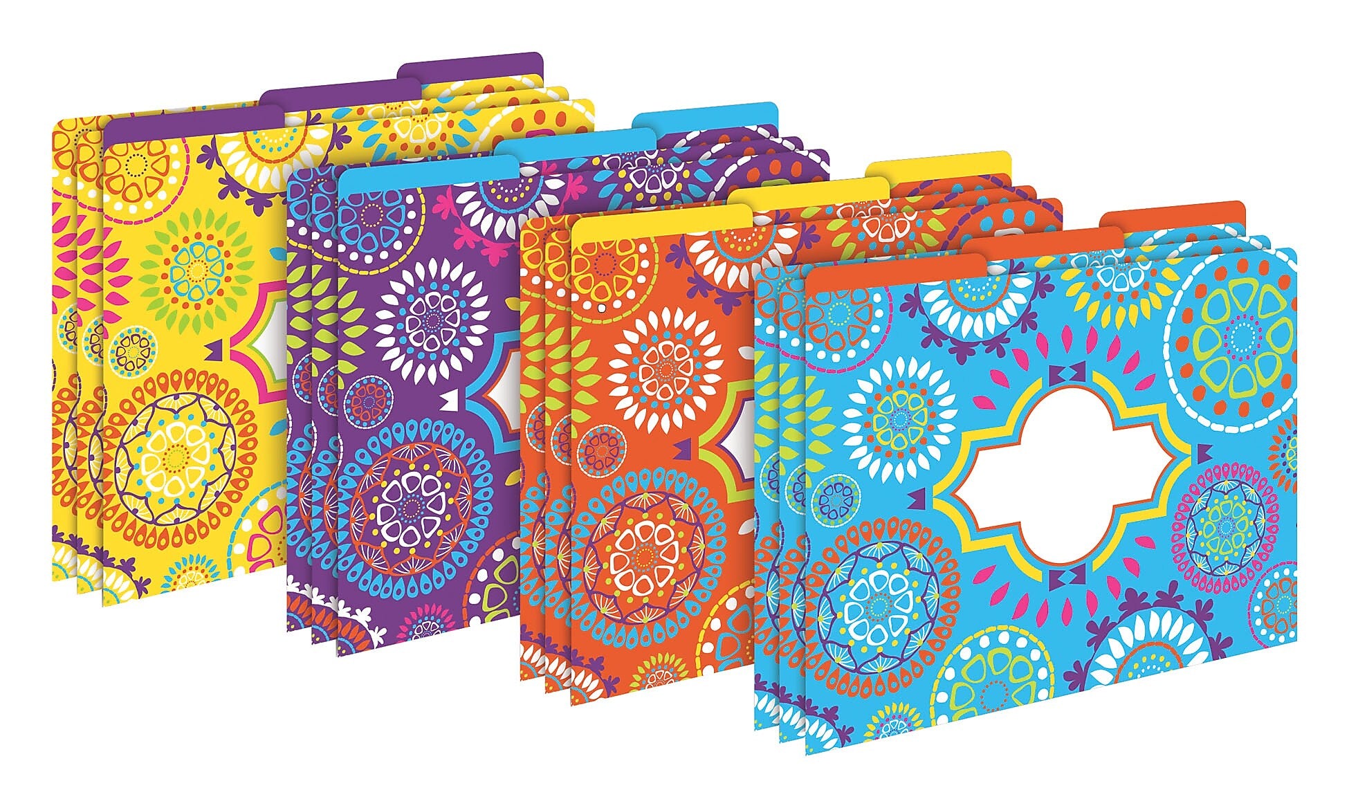 Barker Creek Moroccan File Folders, Computer Paper and Nametags, 1/3-Cut Tab, Letter Size, Assorted Colors, 107/Set (BC0115)