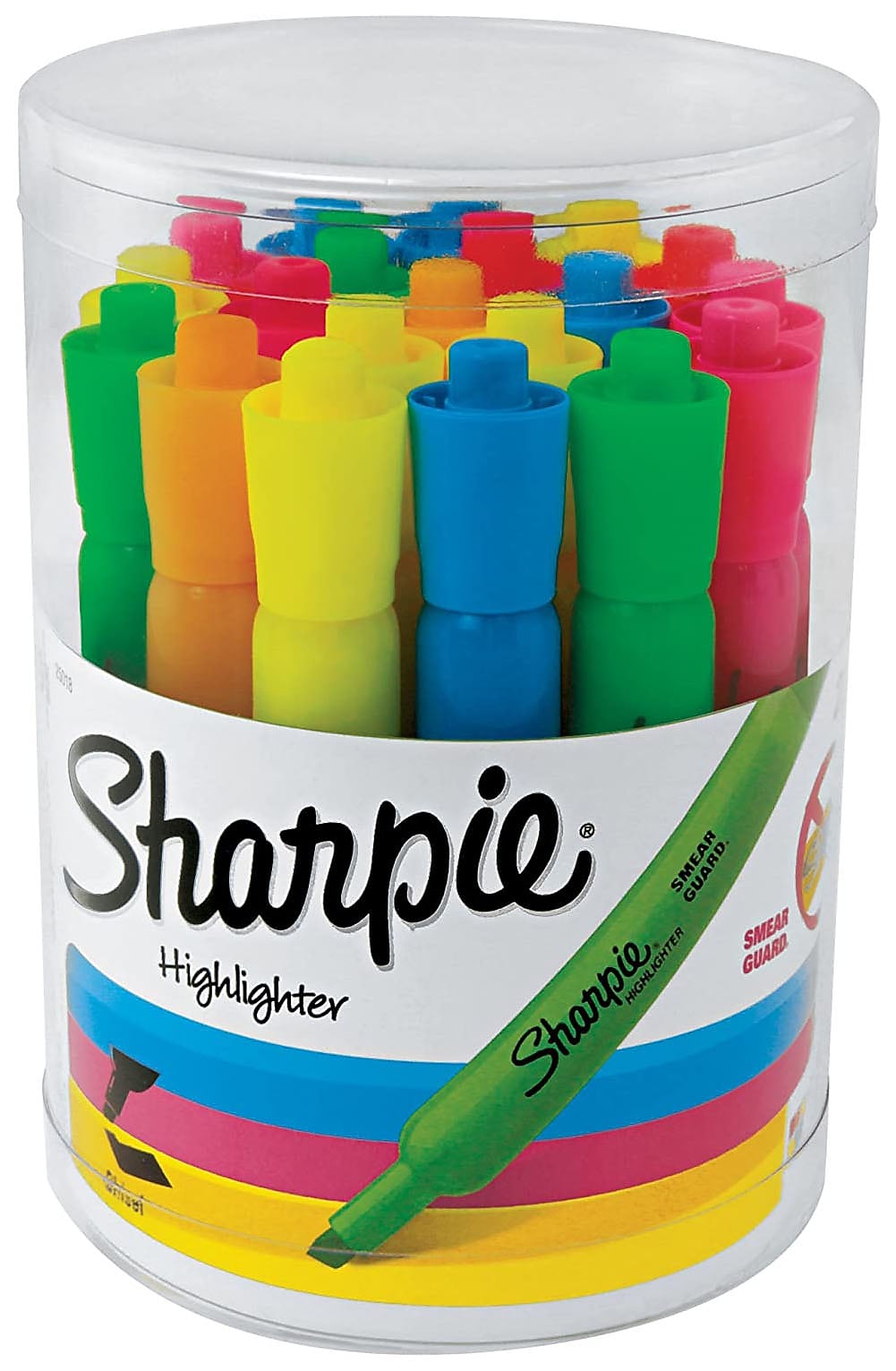 Sharpie Tank Highlighters, Chisel Tip, Assorted Fluorescent, 20/Pack (25018)