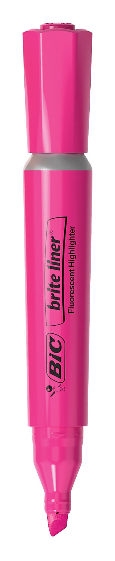 BIC Brite Liner Tank Highlighter, Chisel Tip, Assorted, 4/Pack (32318)