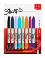 Sharpie Permanent Markers, Twin Tip, Assorted, 8/Pack (33861)