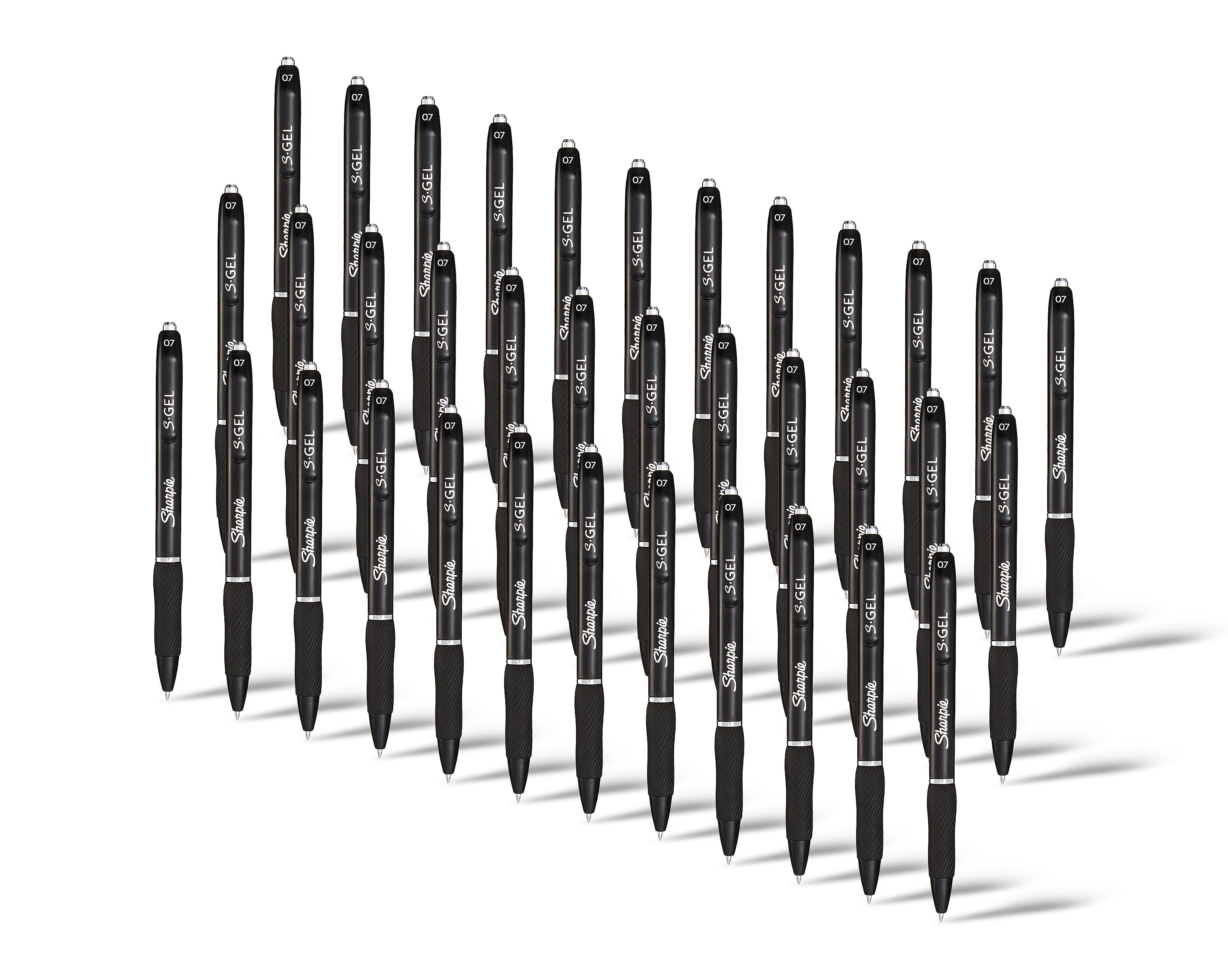 Sharpie S-Gel Retractable Gel Pens, Medium Point, 0.7mm, Black Ink, 36/Pack (2096180)