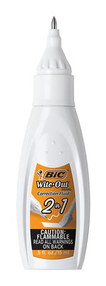 BIC Wite-Out 2-in-1 Correction Fluid, 15 ml., White (WOPFP11)
