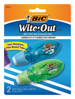 BIC Wite-Out Mini Correction Tape, White, 2/Pack (50754)