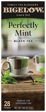 Bigelow® Perfectly Mint®, Mint Flavored Black Tea, 28 Tea Bags/Box (RCB003441)