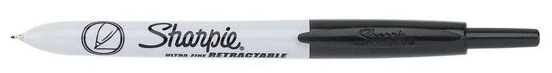 Sharpie Retractable Permanent Marker, Ultra Fine Tip, Black, 12/Pack (1735790)