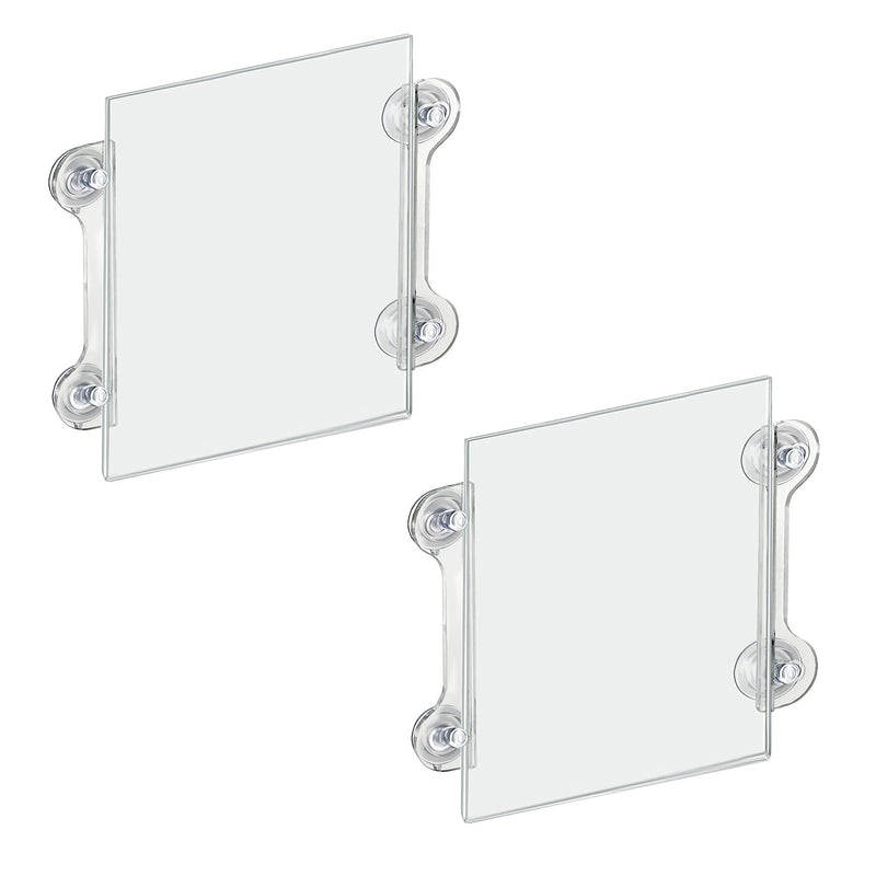Azar Sign Holder, 12" x 11.5", Vertical, Wall Mounted, Clear, Acrylic, 2/Pack (106614)