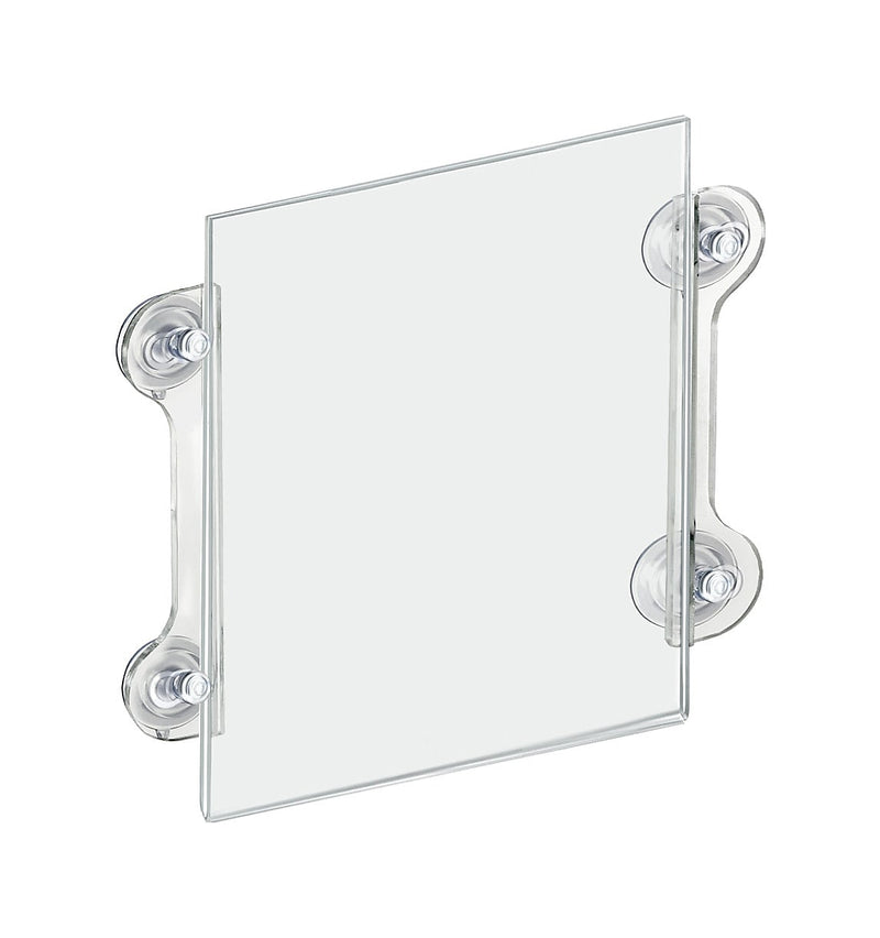 Azar Sign Holder, 12" x 11.5", Vertical, Wall Mounted, Clear, Acrylic, 2/Pack (106614)