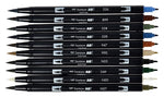 Tombow Dual Brush Landscape Palette Classic Drawing Pens, Assorted, 10/Pack (64468)