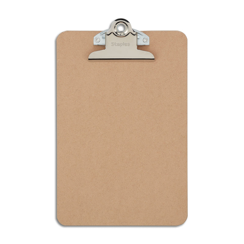 Staples® Hardboard Clipboard, Memo Size, Brown (ST44293-CC)