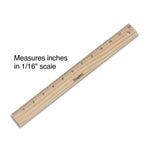 Staples 12" Wooden Standard Imperial Scale Ruler, Wooden (51881-CC)