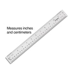 Staples 12" Acrylic Standard Imperial/Metric Scales Ruler, Clear (51882-CC)