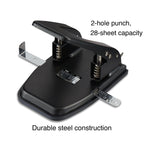 Staples 2-Hole Punch, 28 Sheet Capacity, Black (26637-CC)