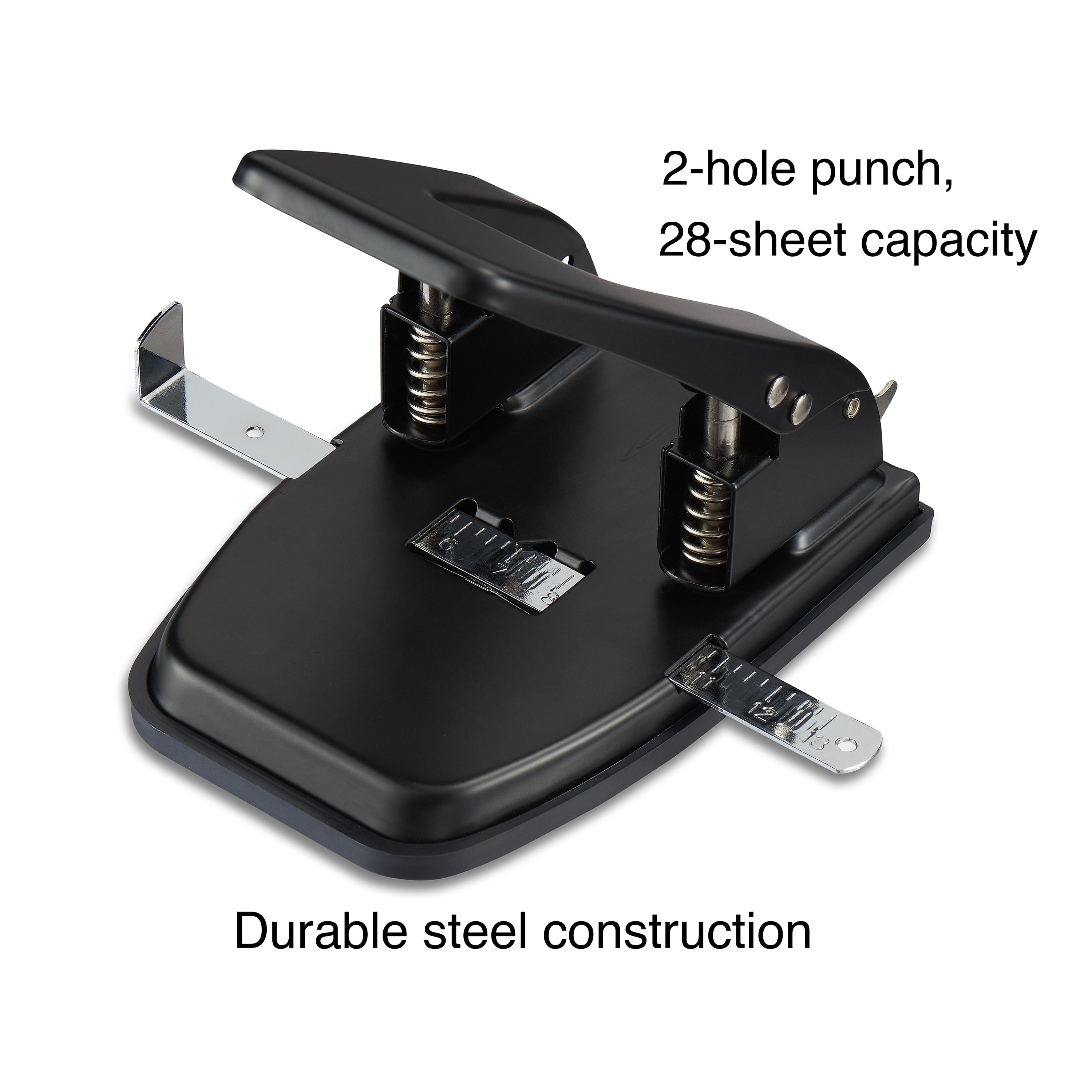 Staples 2-Hole Punch, 28 Sheet Capacity, Black (26637-CC)