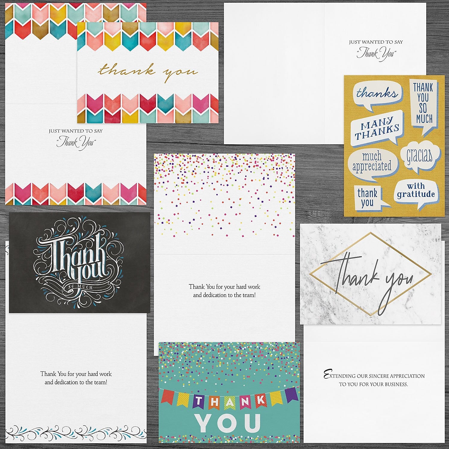 "Thank You" Pre-Versed Assorted Pack w/ Fastick® Envelopes, 25/Pk
