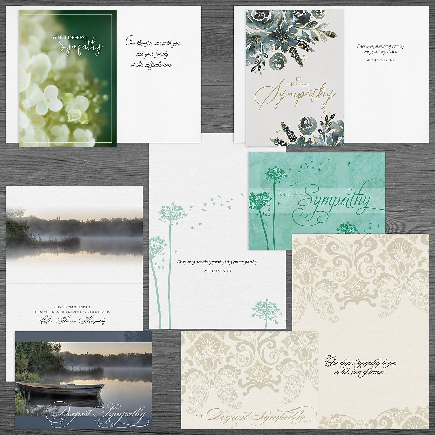"Sympathy" Pre-Versed Assorted Pack w/ Fastick® Envelopes, 25/Pk