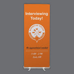 Vertical Indoor Banner with Retractable Stand, 33.5"X80", Qty 1