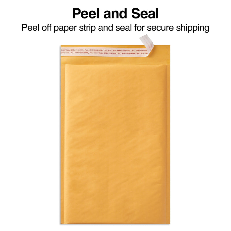 Staples 9.25" x 11" Self-Sealing Bubble Mailer, #2, Kraft, 100/Carton (ST56581B)