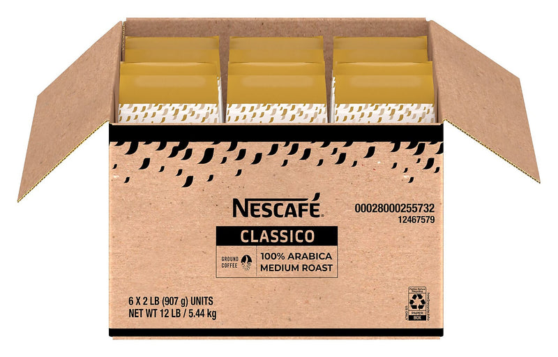Nescafe Classico Coffee, Medium Roast, 32 Oz., 6/Carton (12467579)