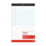 Staples Notepads, 8.5" x 14" (legal), Wide Ruled, White, 50 Sheets/Pad, Dozen Pads/Pack (ST57342)
