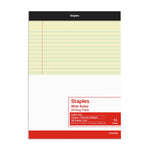 Staples® Notepad, 8.5" x 11.75", Wide Ruled, Canary, 50 Sheets/Pad, 72 Pads/Carton (SBG26839CT)
