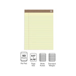 TRU RED™ Notepads, 8.5" x 11.75", Wide Ruled, Canary, 50 Sheets/Pad, Dozen Pads/Pack (TR58184)