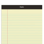 Staples® Notepad, 8.5" x 11.75", Wide Ruled, Canary, 50 Sheets/Pad, 72 Pads/Carton (SBG26839CT)