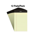 Staples Notepads, 5" x 7.25", Narrow Ruled, Canary, 50 Sheets/Pad, Dozen (ST57298)