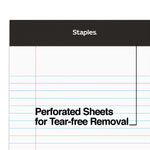 Staples Notepads, 5" x 7.25", Narrow Ruled, White, 50 Sheets/Pad, Dozen (ST57338)