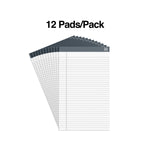 TRU RED™ Notepads, 8.5" x 14", Wide Ruled, White, 50 Sheets/Pad, 12 Pads/Pack (TR57372)