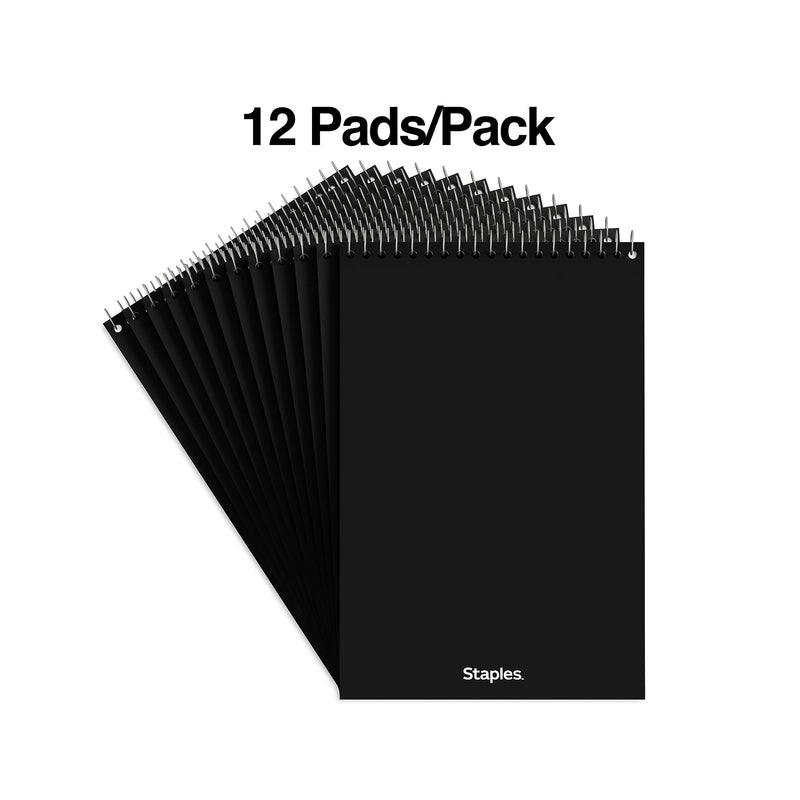 Staples Steno Pad, 6" x 9", Gregg Ruled, White, 80 Sheets/Pad, Dozen (ST57354/TR57354)