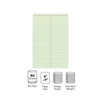 Staples Steno Pads, 6" x 9", Gregg Ruled, Green, 80 Sheets/Pad, Dozen Pads/Pack (ST57353)