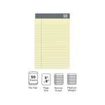 TRU RED™ Notepad, 5" x 8", Narrow Ruled, Canary, 50 Sheets/Pad, 6 Pads/Pack (TR57357)