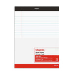 Staples Notepads, 8.5" x 11", Wide Ruled, White, 50 Sheets/Pad, Dozen (ST57339M/57339)