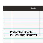 Staples Notepad, 8.5" x 11.75", Wide Ruled, White, 50 Sheets/Pad, 72 Pads/Pack (23643CT)