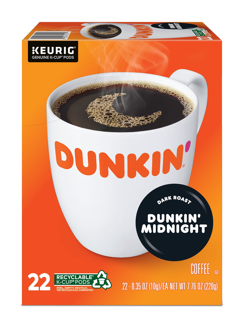 Dunkin' Midnight Coffee Keurig® K-Cup® Pods, Dark Roast, 22/Box (400849)