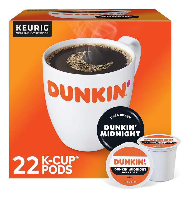 Dunkin' Midnight Coffee Keurig® K-Cup® Pods, Dark Roast, 22/Box (400849)